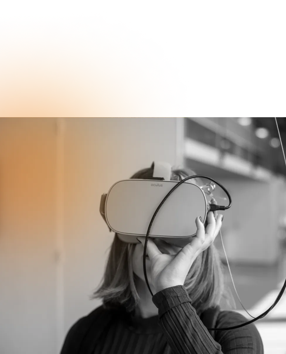 Person in virtual reality